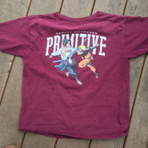 Naruto Shippuden tee Primitive brand plum color youth large